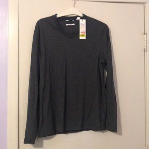 Grey Calvin Klein long sleeve V-neck